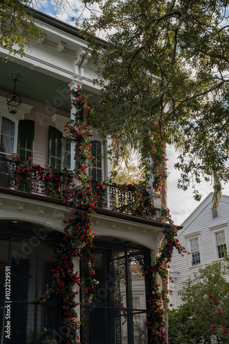 balcony with flowers