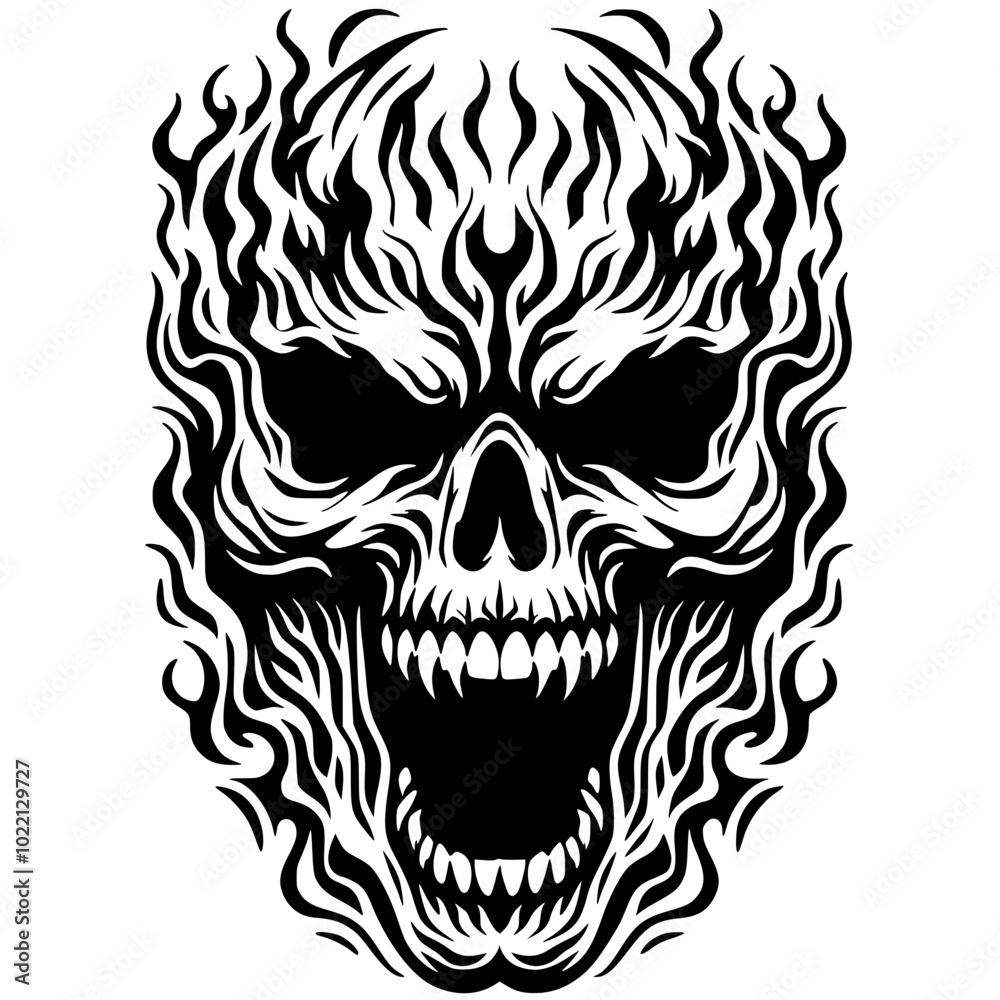 Fototapeta premium Death metal skull vector design