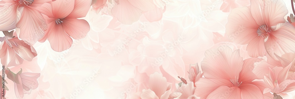 The artwork features graceful floral designs in soft pastel colors, evoking a sense of tranquility during springtime events and occasions. Generative AI The artwork features graceful floral designs in soft pastel colors, evoking a sense of tranquility during springtime events and occasions. Generative AI