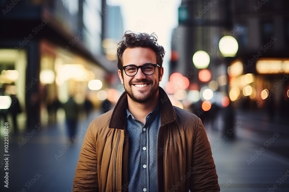 Portrait of a handsome young man in the city at night. Portrait of a handsome young man in the city at night.