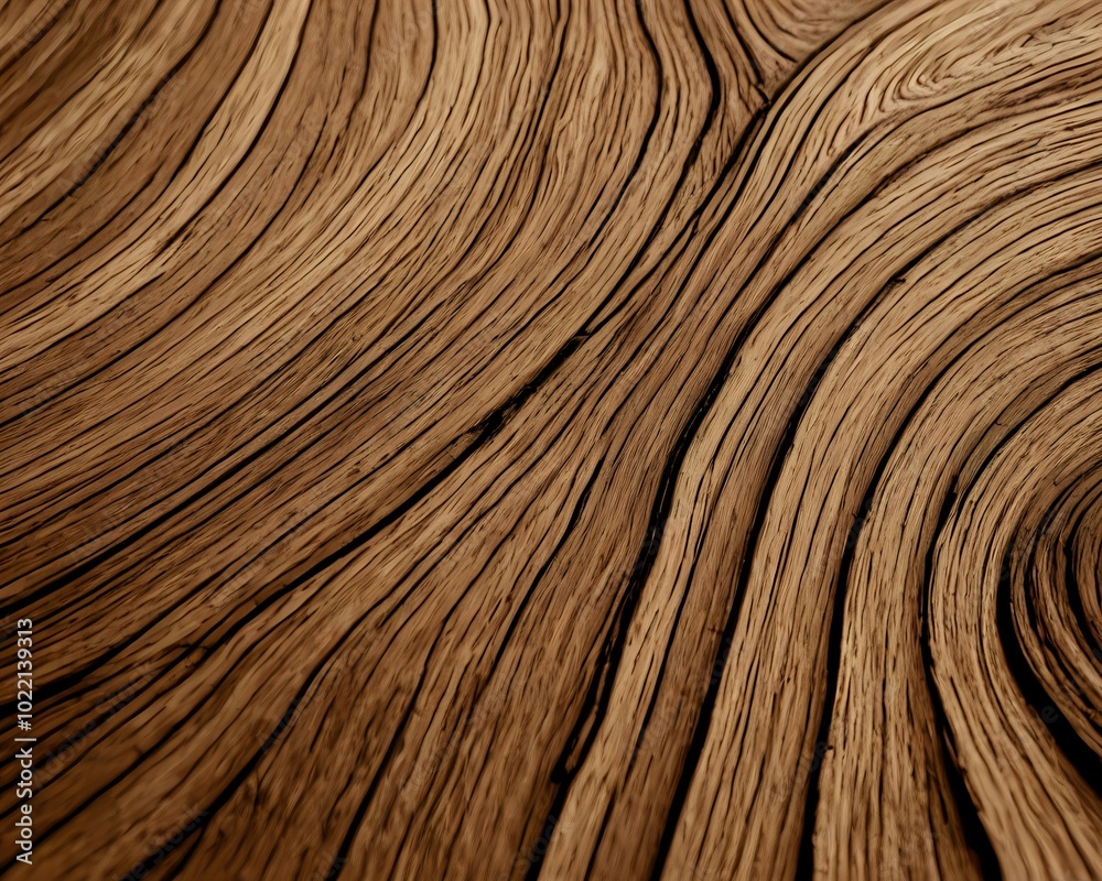 Closeup textured background of brown wavy lines and shades forming wood surface in nature Closeup textured background of brown wavy lines and shades forming wood surface in nature