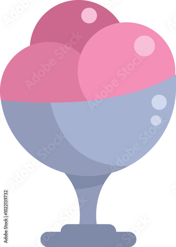 Three scoops of ice cream residing in a cup waiting to be eaten on a summer day