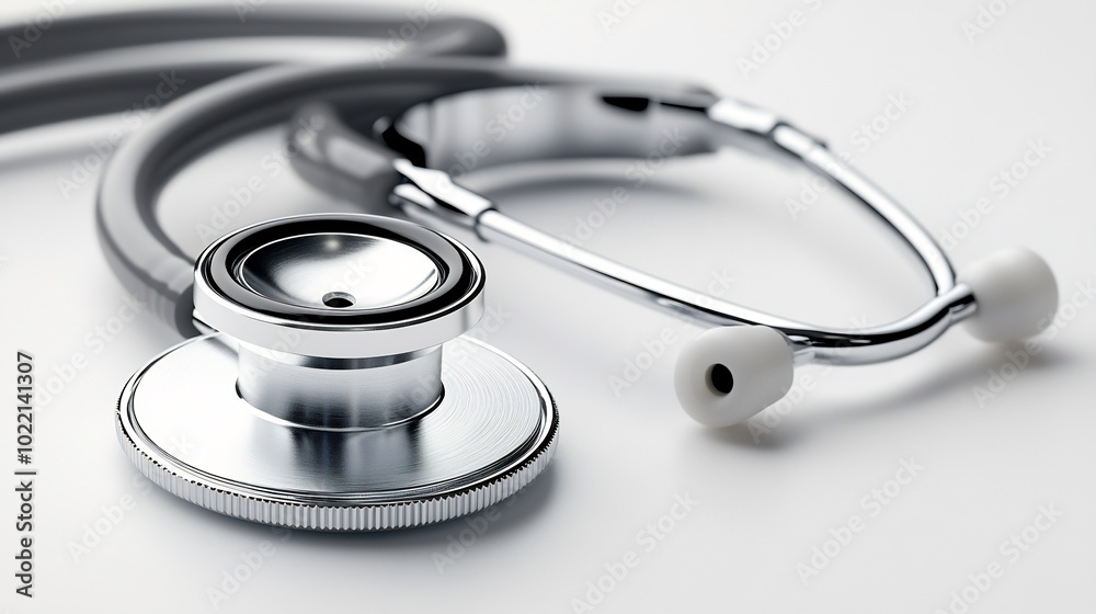 Professional stethoscope isolated on a clean white background sleek and medical design Professional stethoscope isolated on a clean white background sleek and medical design