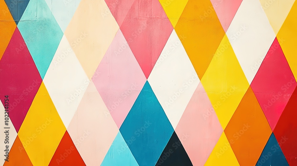 Colorful Geometric Pattern in Bold Diamond Shapes Colorful Geometric Pattern in Bold Diamond Shapes