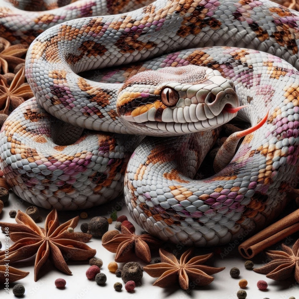 Obraz premium snake on white background