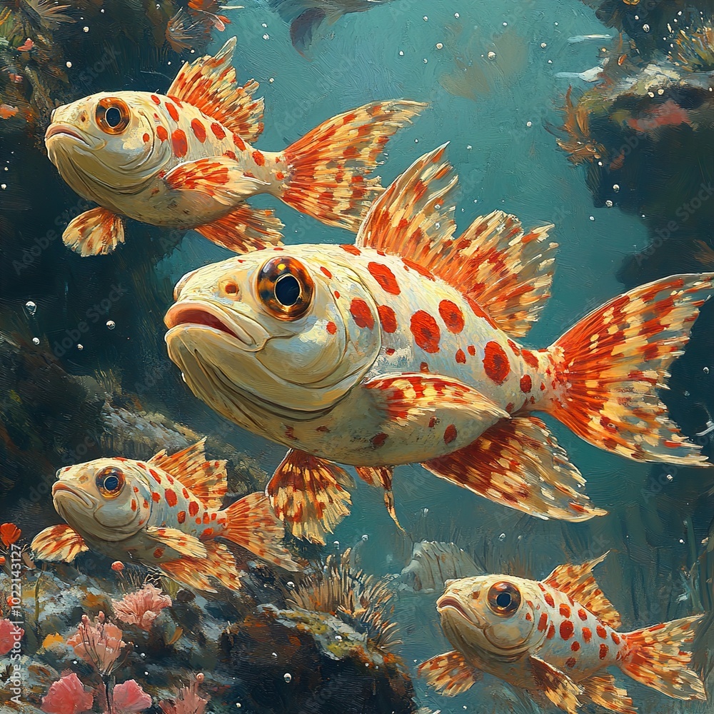 Fototapeta premium Colorful Fish Swimming in a Coral Reef
