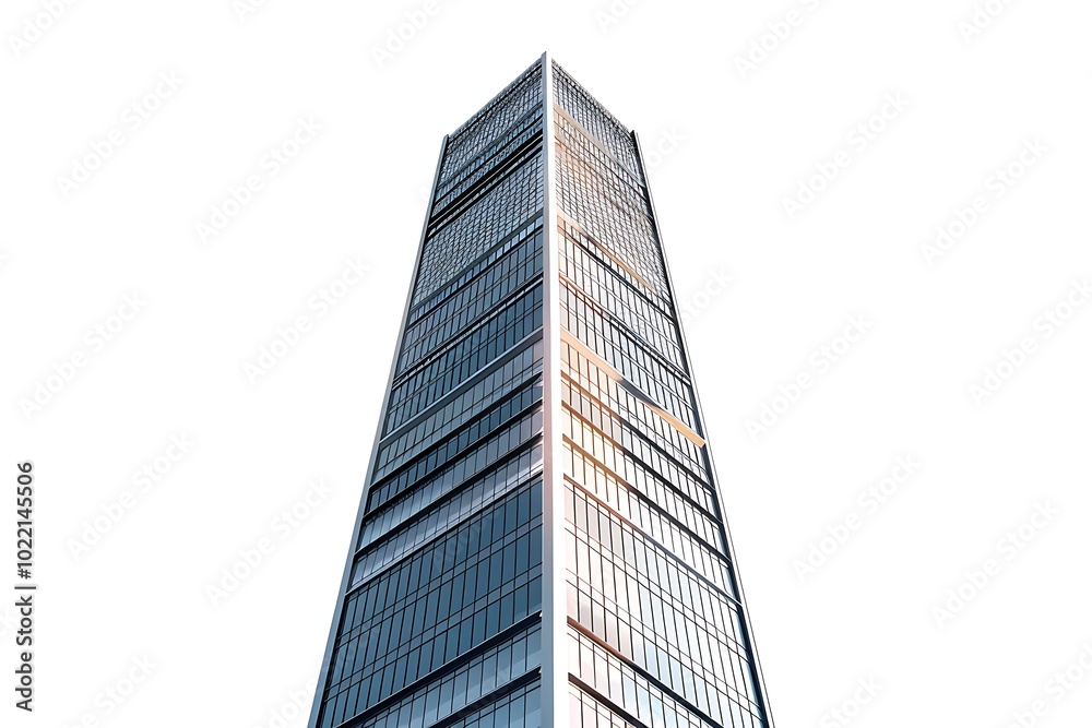 modern office building with sky on white background modern office building with sky on white background