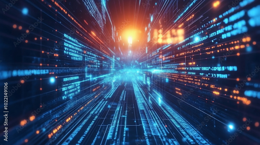 Futuristic Abstract Digital Data Streams and Networks Futuristic Abstract Digital Data Streams and Networks