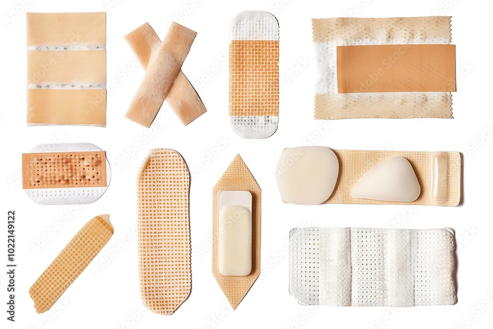 set of products isolated on white background set of products isolated on white background