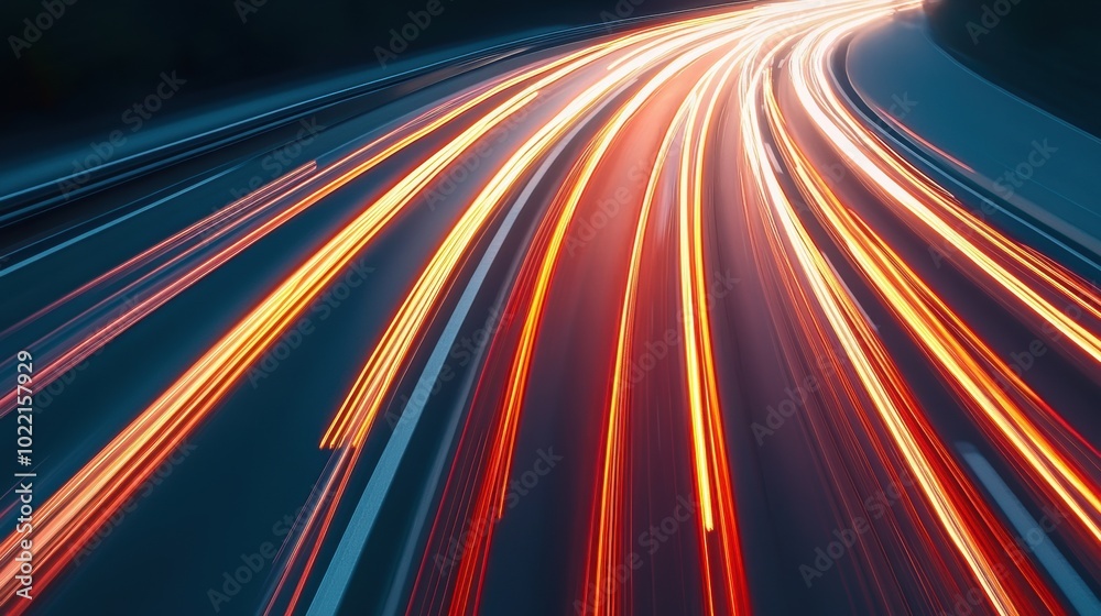 Streaks of Light on a Highway at Night, AI