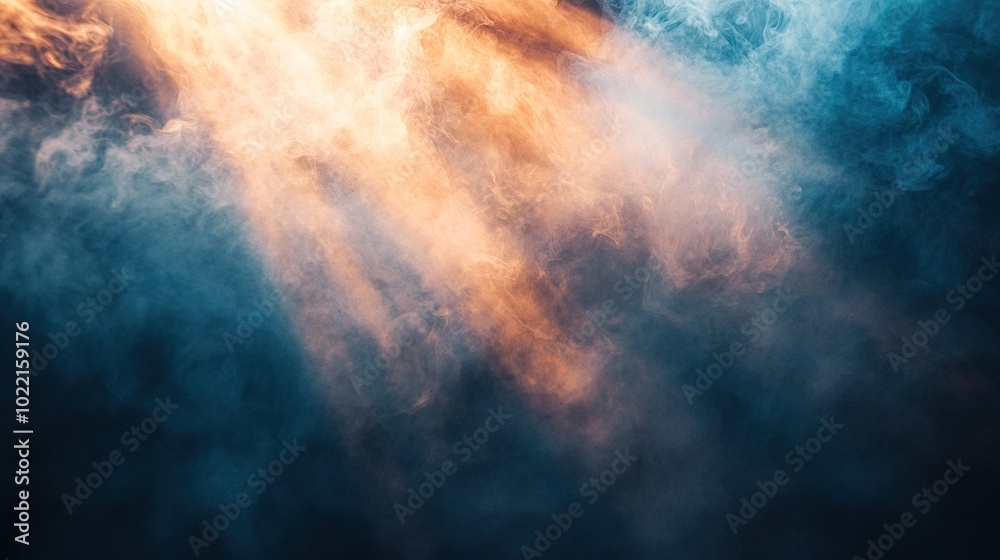 Fototapeta premium Ethereal Light Rays Through Colorful Smoke