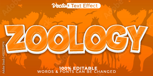 Zoology Vector Text Effect Editable Alphabet Willdlife Safari Jungle Africa photo