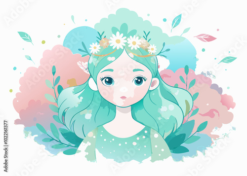 an whimsical illustration for a coloring book, featuring a delicate and dreamy watercolor artistic style with soft, blended brushstrokes and subtle texture. The coloring style should be pastel, 