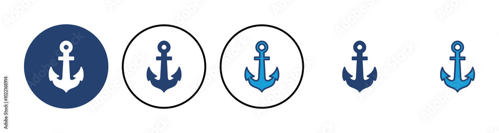 Anchor icon vector. Anchor symbol logo. Anchor marine icon. Anchor icon vector. Anchor symbol logo. Anchor marine icon.