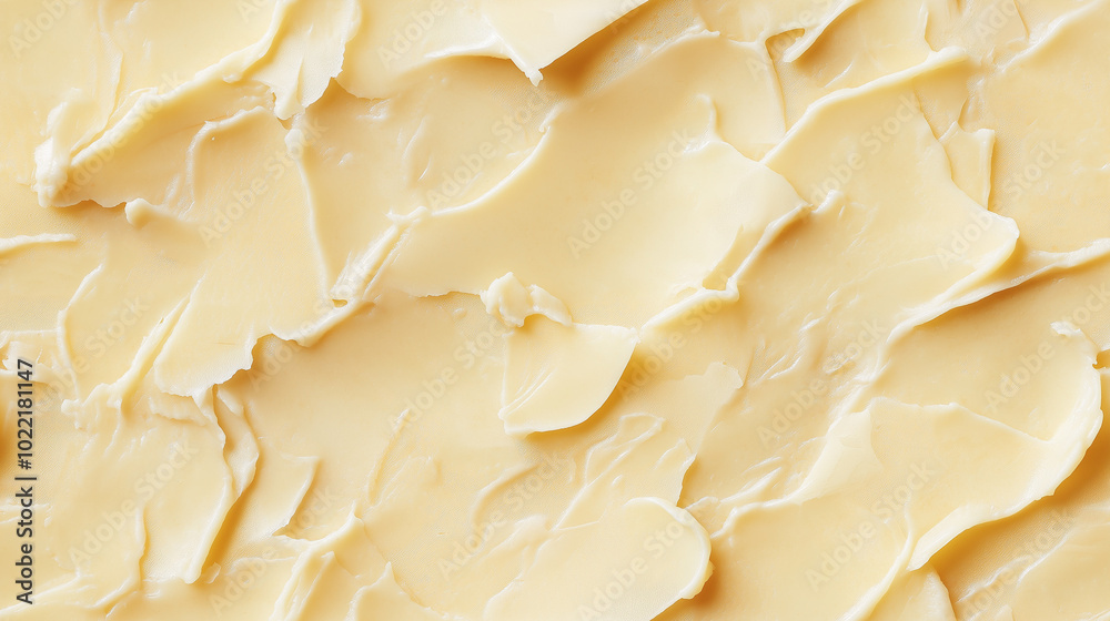 a close-up, top-down view of cocoa butter spread across the frame, filling the image with its pale yellow hue and smooth, glossy texture a close-up, top-down view of cocoa butter spread across the frame, filling the image with its pale yellow hue and smooth, glossy texture