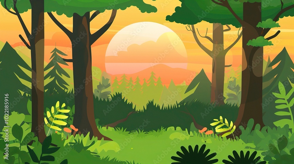 Simple Visual on Forest Background - a serene and enchanting sight. The simple yet captivating image stands out against the lush forest backdrop Simple Visual on Forest Background - a serene and enchanting sight. The simple yet captivating image stands out against the lush forest backdrop