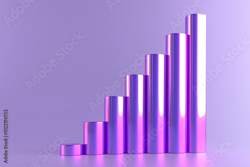 Free Download Vibrant Purple Bar Graph on a Gradient Background, modern data visualization, sleek design for business or financial presentations. - GFXLoad
