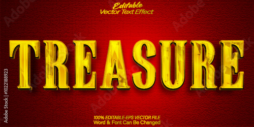 Treasure Text Effect Editable Alphabet Gold Pirate Money Coin Map Island Historic