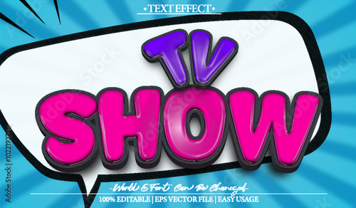 Tv Show Vector Text Effect Editable Alphabet Film Movie Cinema Television