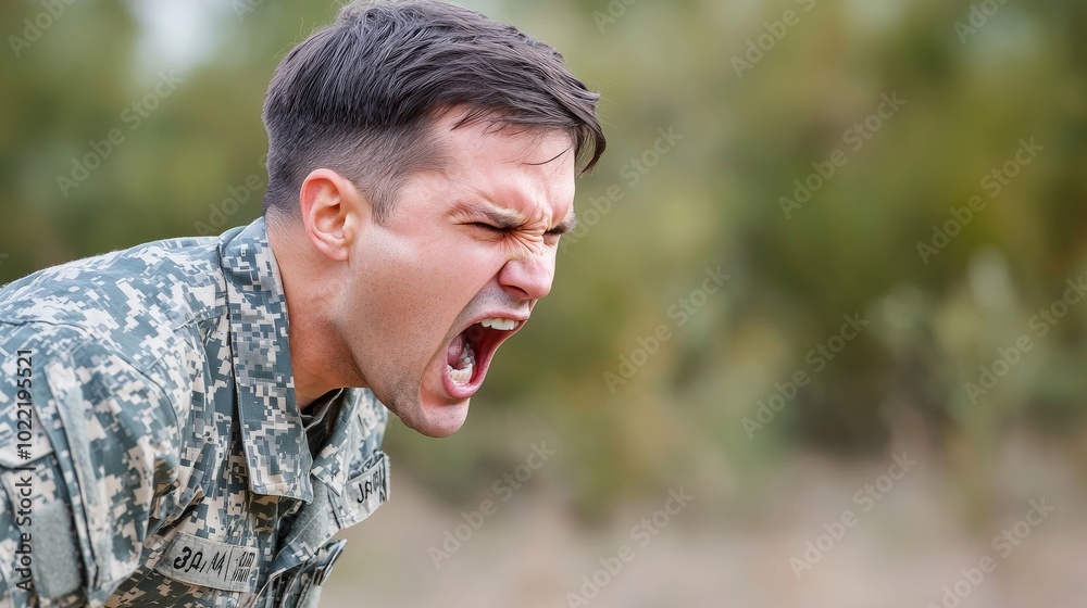 Intense Military Training Emotions in 3D Style Intense Military Training Emotions in 3D Style