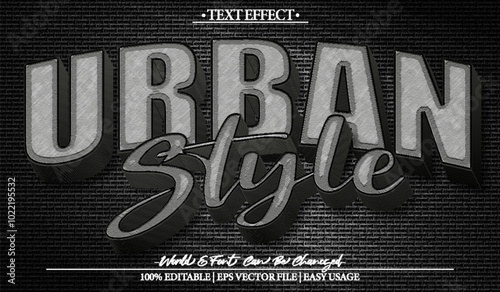 Urban Vector Text Effect Editable Alphabet Art Grafitti Street Hiphop City