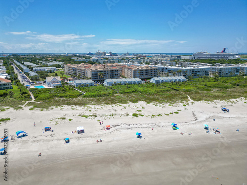 Oceanfront condos and apartments near Cape Canaveral on Florida's Space Coast in Brevard County	 photo