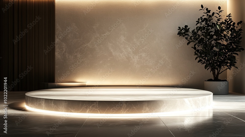 Obraz premium Modern Minimalist Decor with Elevated Platform