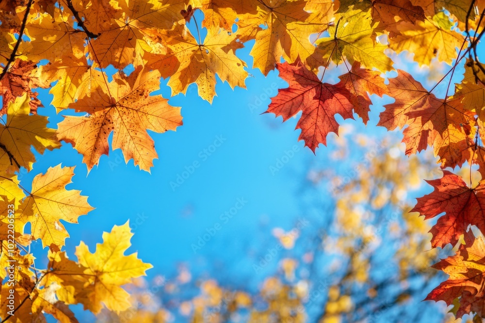 Fallen Leaves Season Background created with Generative AI