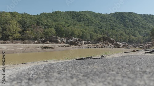 Flooded Nolichucky River After Hurricane Helene. Embreeville Tennessee photo