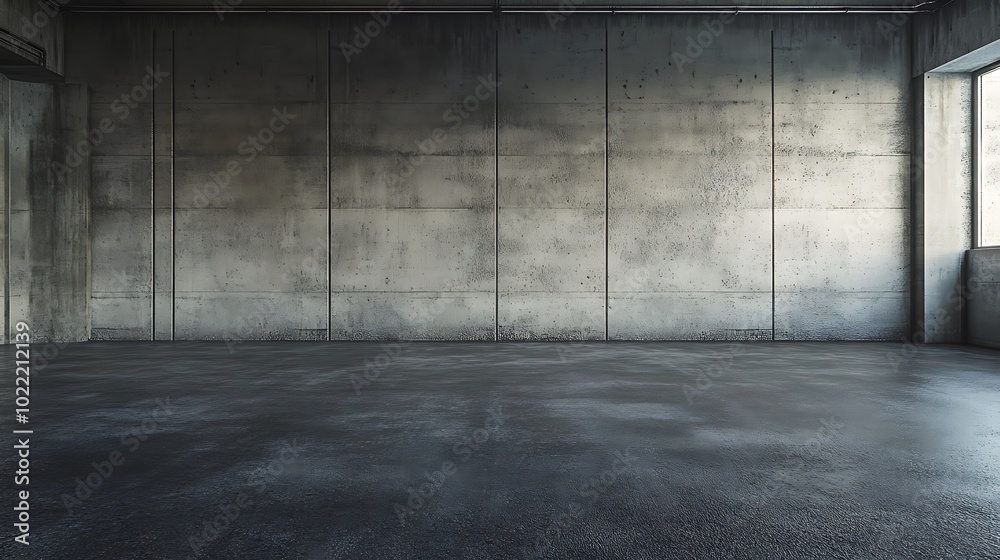 Empty Concrete Room with a Window Empty Concrete Room with a Window