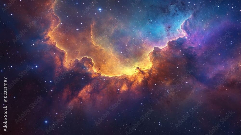 Fototapeta premium Cosmic Nebula with Stars and Dusty Clouds in Space