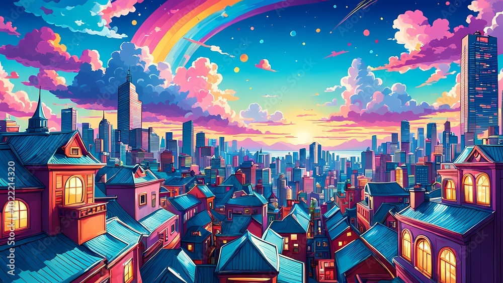 Cartoon cityscape Cartoon cityscape