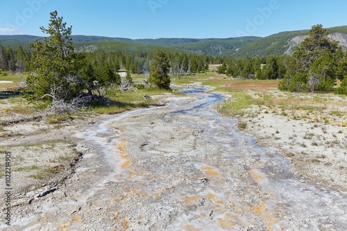 Yellowstone's Upper Geyser Basin, home to Old Faithful and more photo