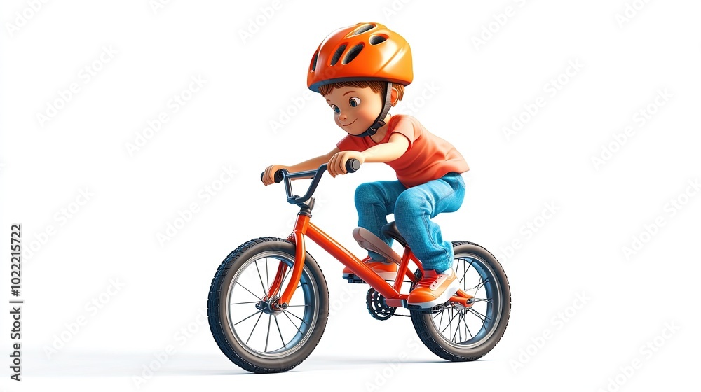 Boy riding bicycle cartoon illustration Boy riding bicycle cartoon illustration
