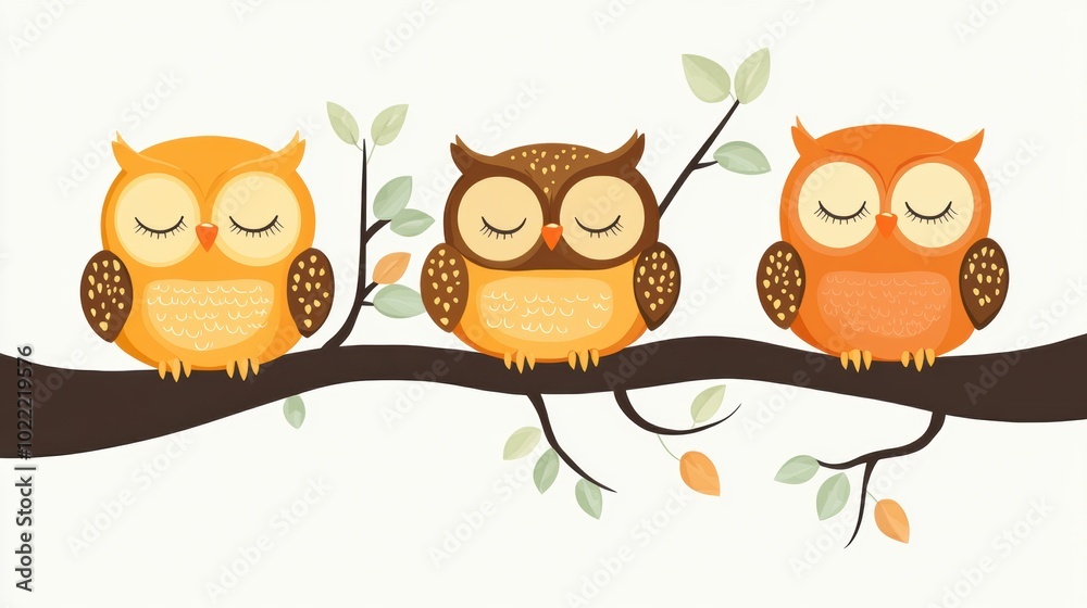 Obraz premium Cute cartoon owl. Halloween decoration.