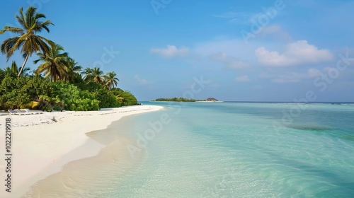 Beautiful Beach Background - a captivating and serene visual. The beautiful beach backdrop creates an enchanting and relaxing scene