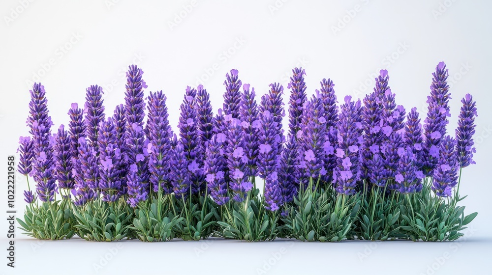 Naklejka premium A vibrant display of lavender flowers in full bloom.