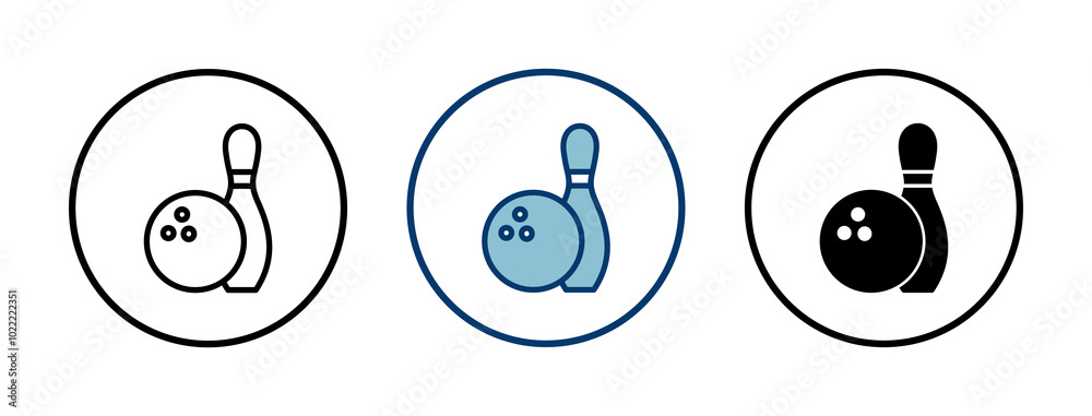 Bowling game Pin Icon vector isolated on white background. Bowling icon, ball and pin Bowling game Pin Icon vector isolated on white background. Bowling icon, ball and pin