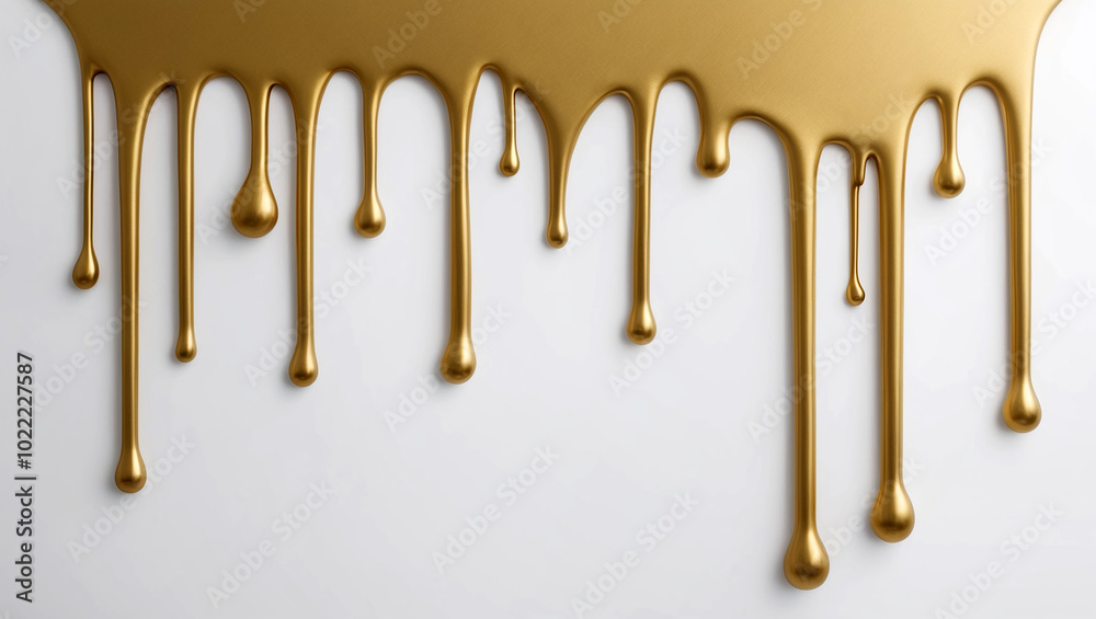 gold paint dripping isolated on a white background gold paint dripping isolated on a white background