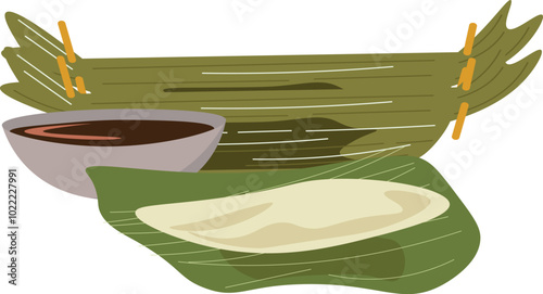 Otak otak Indonesian Asean Food Illustration