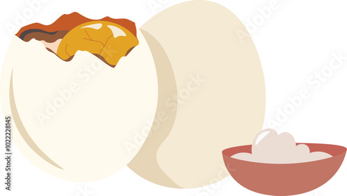 trứng vịt lộn Vietnam Food Illustration