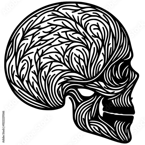 Abstract skull illustration silhouette