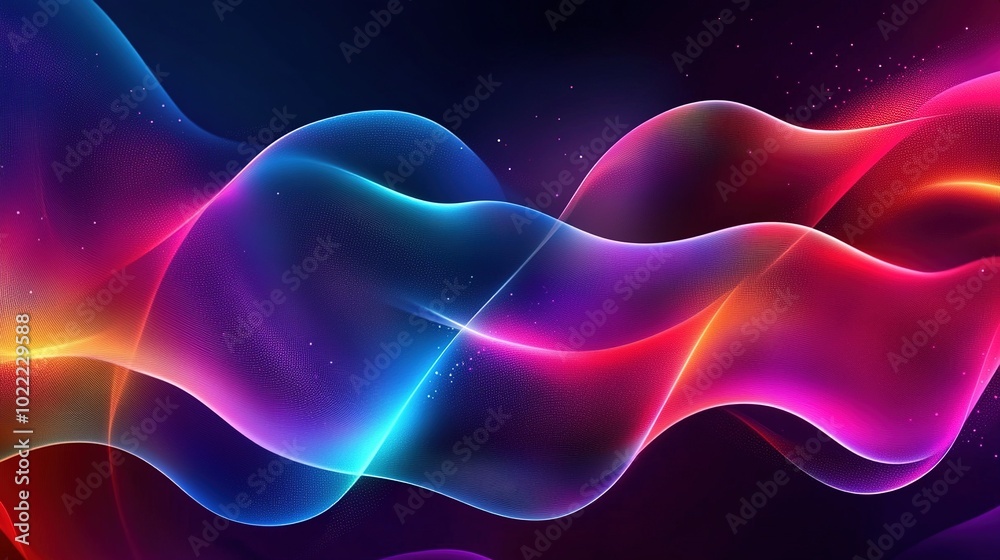 Colorful Abstract Waves in Digital Art Colorful Abstract Waves in Digital Art