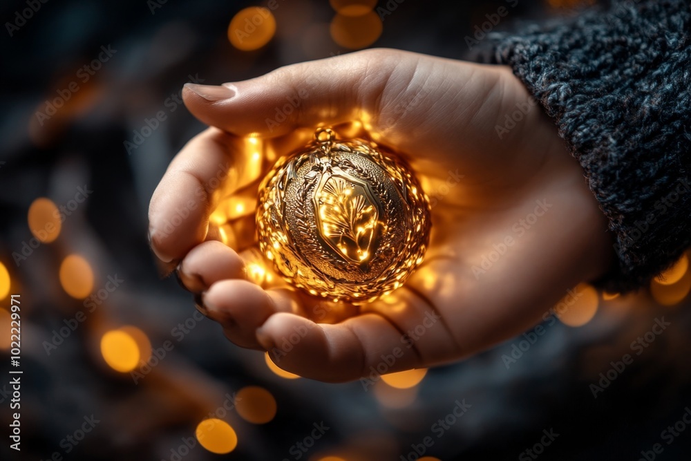 Φωτογραφία A warrior holding a glowing medal of valor for their legendary service in a fant