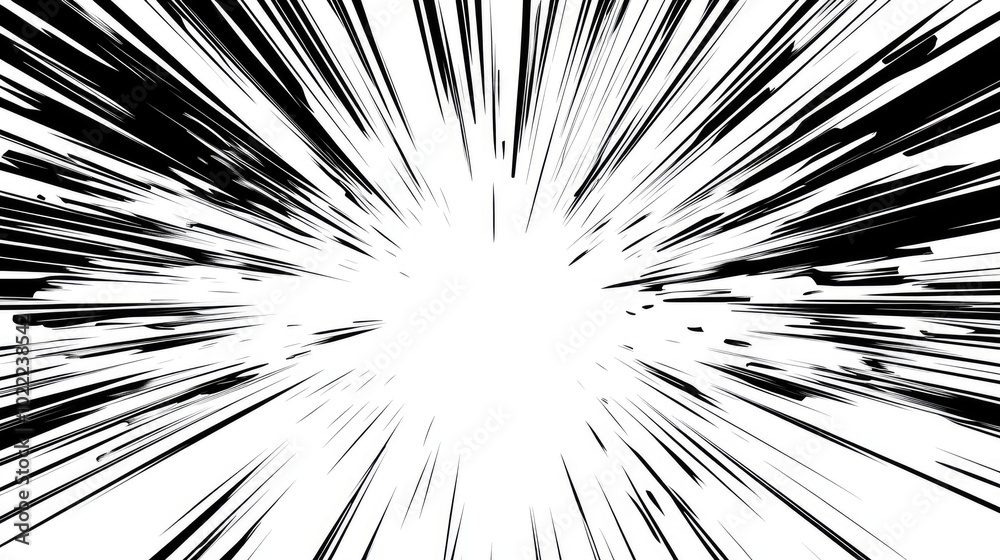 Abstract Black and White Radial Lines with a White Center Abstract Black and White Radial Lines with a White Center
