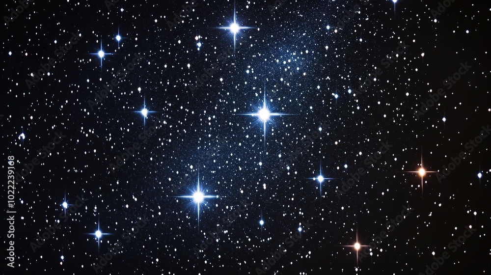 Obraz premium Stunning Night Sky with Bright Stars and Nebulas