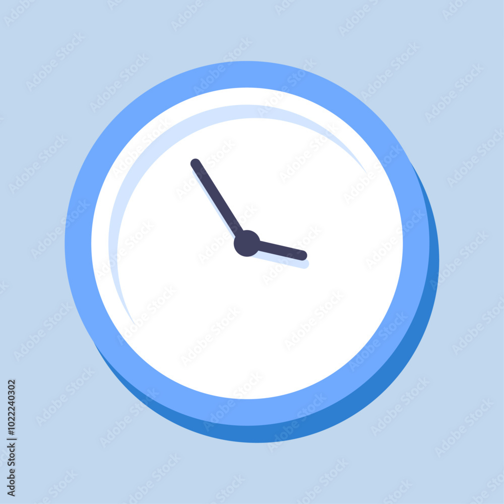 Clock icon illustration on white background Clock icon illustration on white background