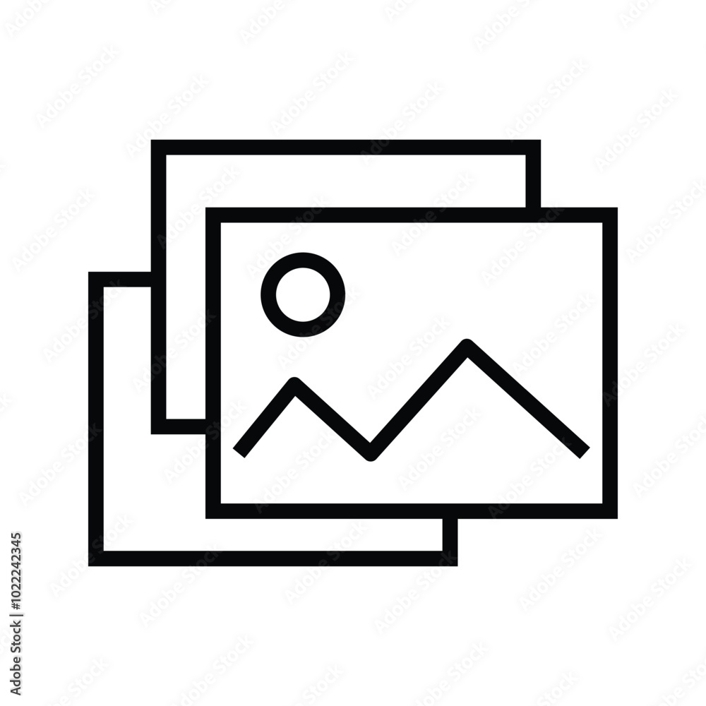 Image icon. Digital photo gallery. Isolated Landscape Style user interface element for app and web. Editable stroke. Image icon. Digital photo gallery. Isolated Landscape Style user interface element for app and web. Editable stroke.