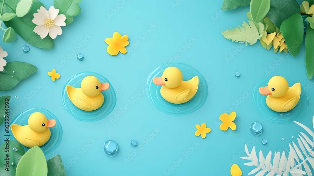 Whimsical Stationery with Cute Rubber Duck Design Whimsical Stationery with Cute Rubber Duck Design