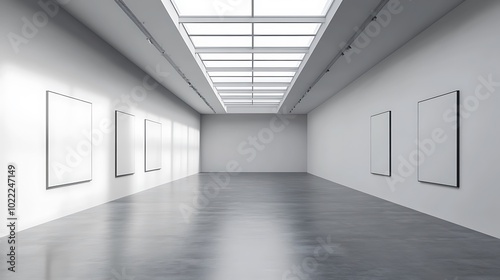 Wallpaper Mural Empty Gallery with White Walls and a Skylight Torontodigital.ca